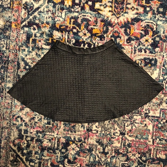 Black Faux Leather Skater Skirt - Picture 3 of 6